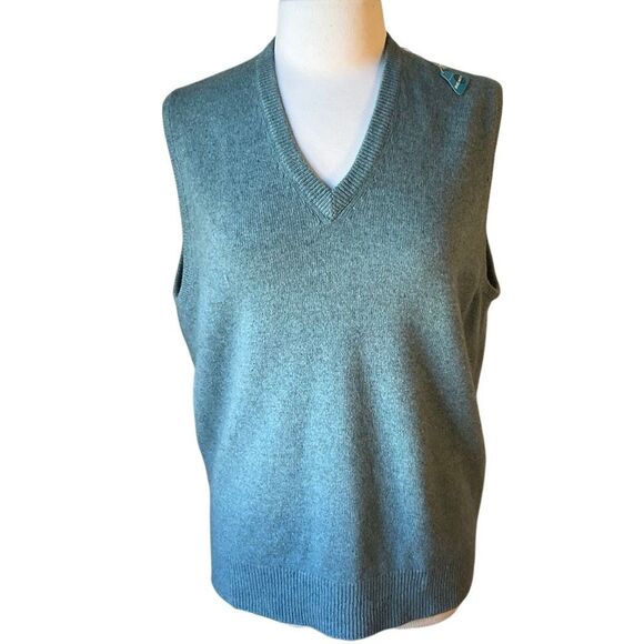 Vintage Deadstock 100% Lambs Wool Vest by Revere. Turquoise. Large. Magnificent! - Picture 2 of 13